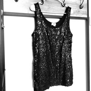 Black sequined tank